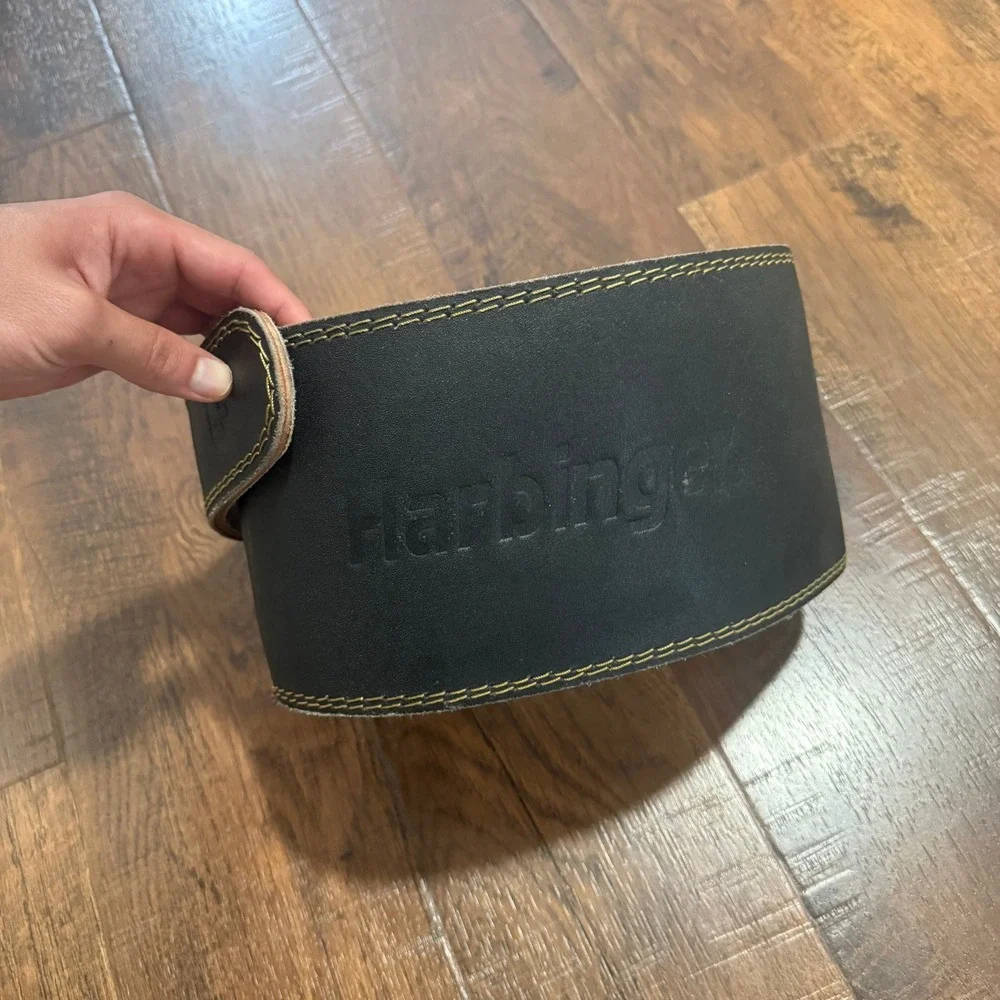 Harbinger Padded Leather Weightlifting Belt Black 6 Inch Powerlifting Large